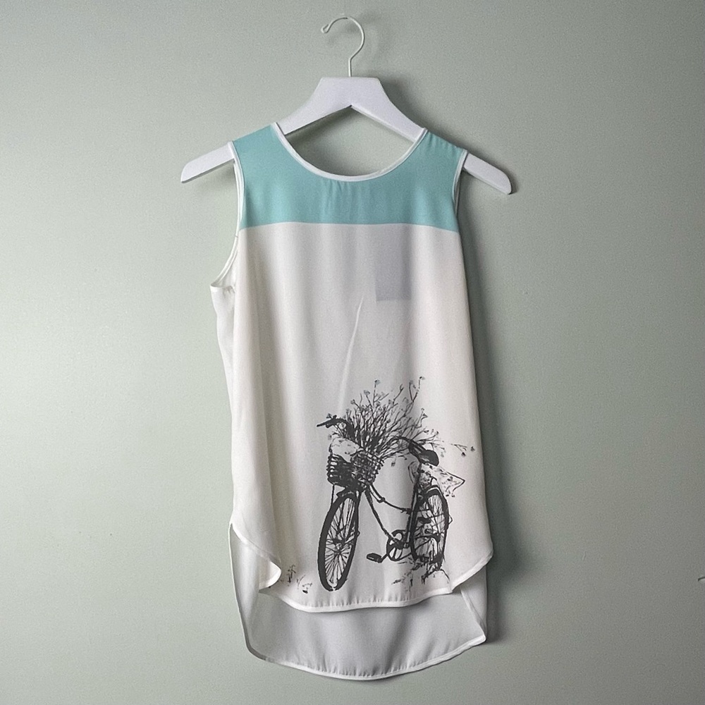 Victory Chick Sleeveless Tank Top Rustic Bike / Size S